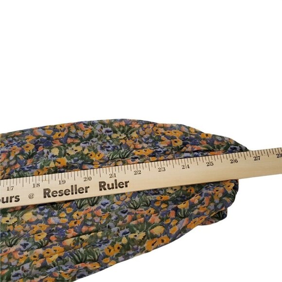 Zara Blouse Small Womens Pleated Chiffon Floral Top Long Sleeve Bloggers‎ Fave - Picture 12 of 12